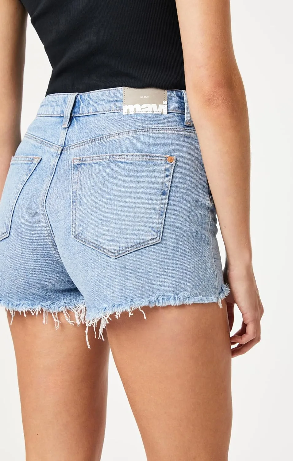 Mavi Rosie Women's High Rise Jean Shorts, Denim High Waisted Boyfriend Shorts for Women