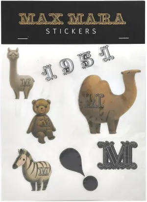 Max Mara Printed Sticker Set, Nero