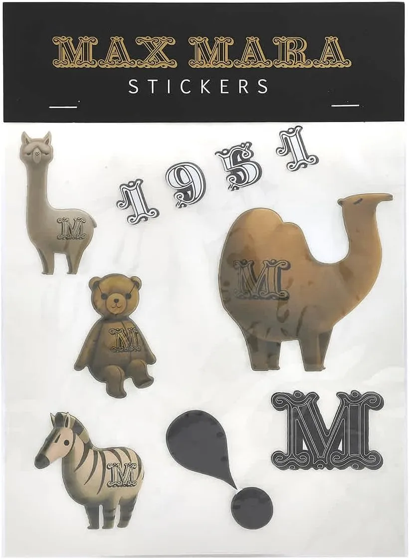 Max Mara Printed Sticker Set, Nero