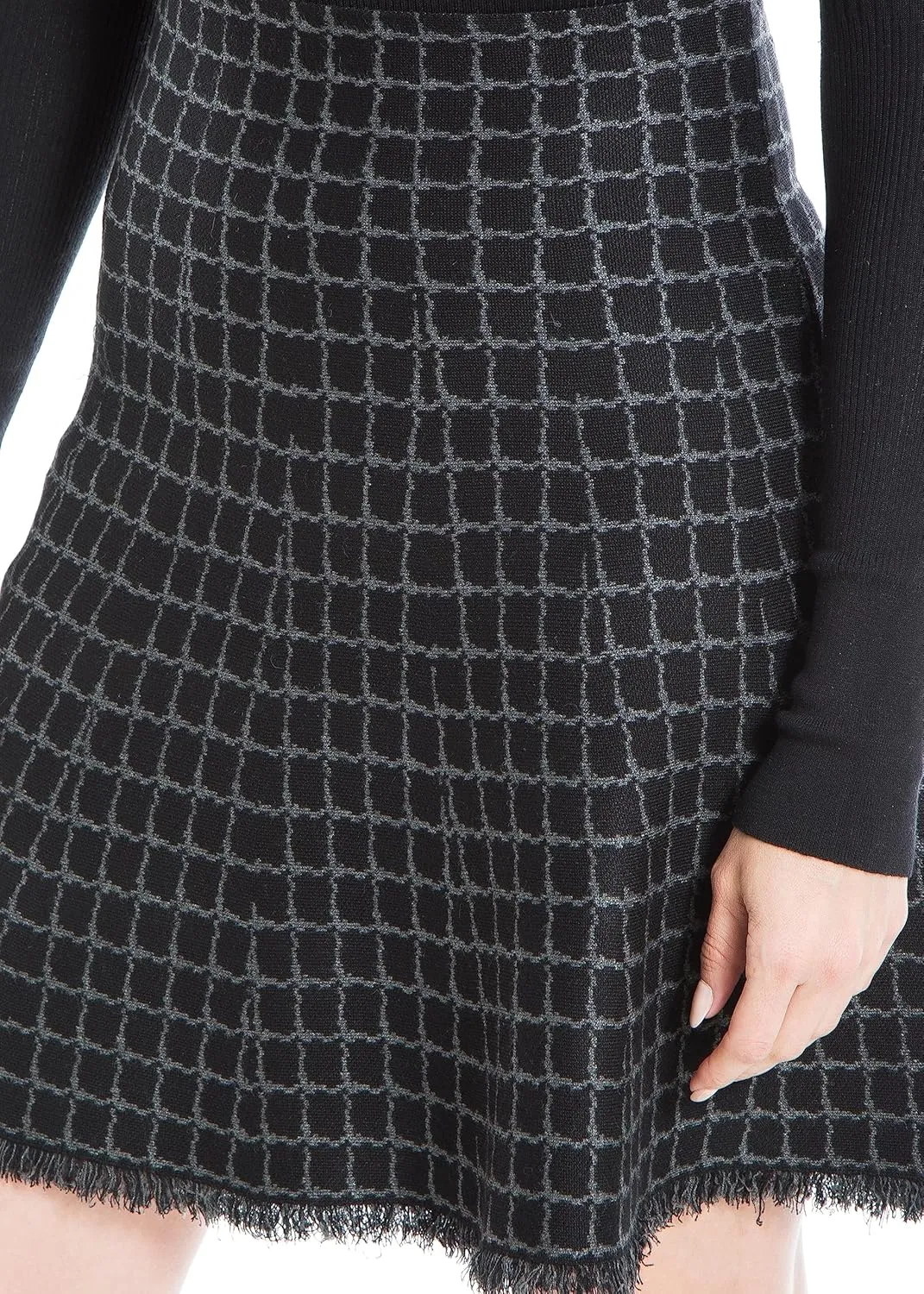 Max Studio Women's Skater Style Knit Jacquard Flared Mini Sweater Skirt