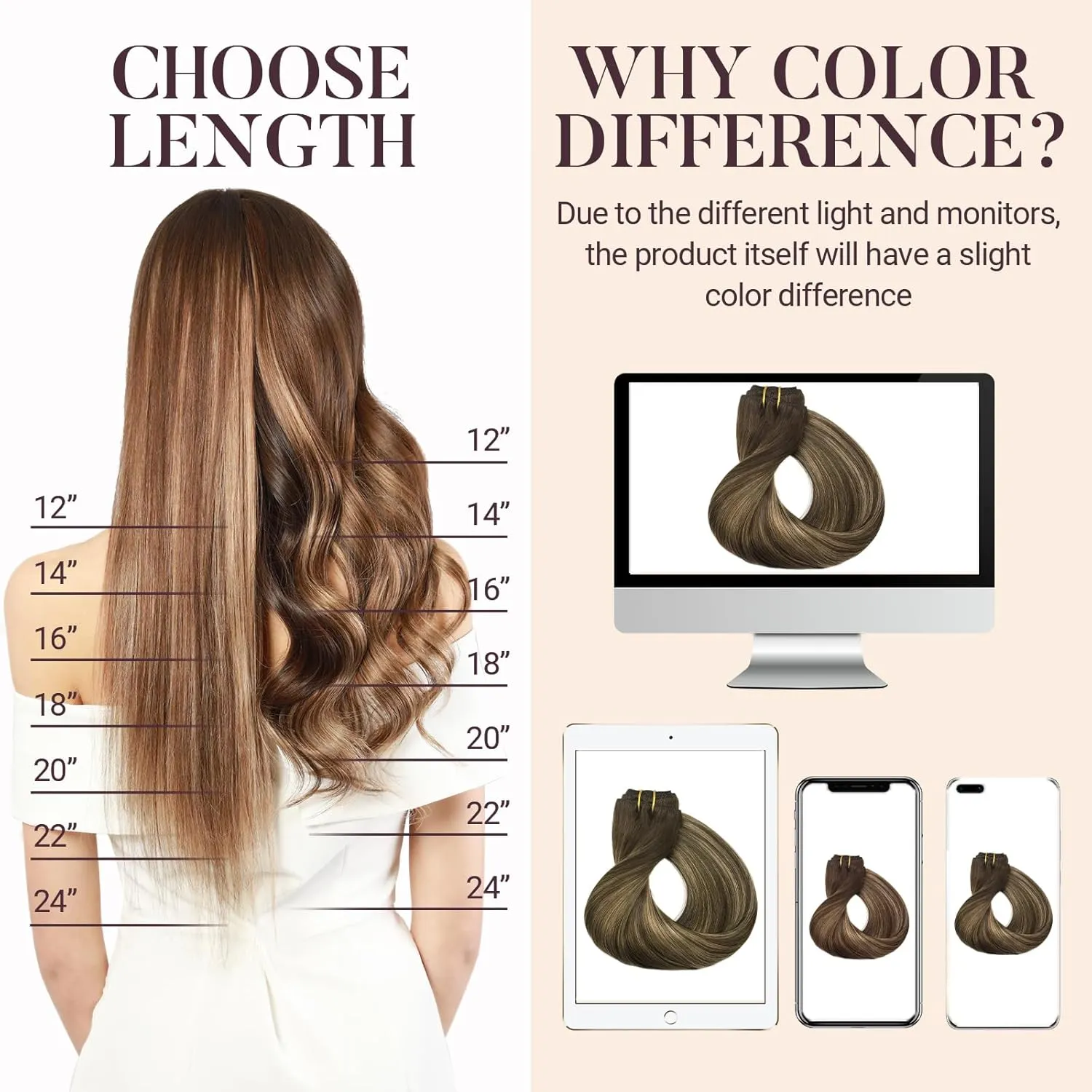 MAXITA Clip in Hair Extensions Real Human Hair, 120g 7pcs 18 Inch, Balayage Chocolate Brown to Caramel Blonde Hair Extensions Clip in Human Hair Straight Natural Hair for Woman