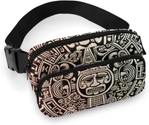 Mayan Calendar End Of The World Printed Fanny Pack Fanny Packs for Women Men,Crossbody Bag Large Chest Bag with Adjustable Strap for Outdoors Workout Traveling Casual Running