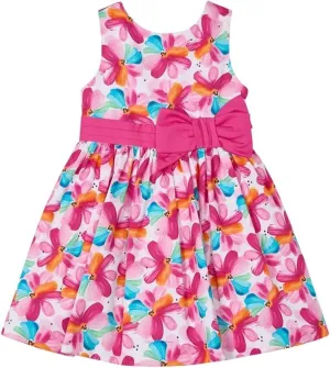 Mayoral Printed Dress for Girls Magenta