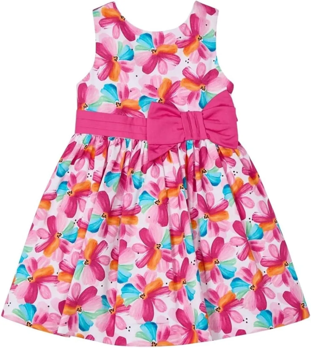 Mayoral Printed Dress for Girls Magenta