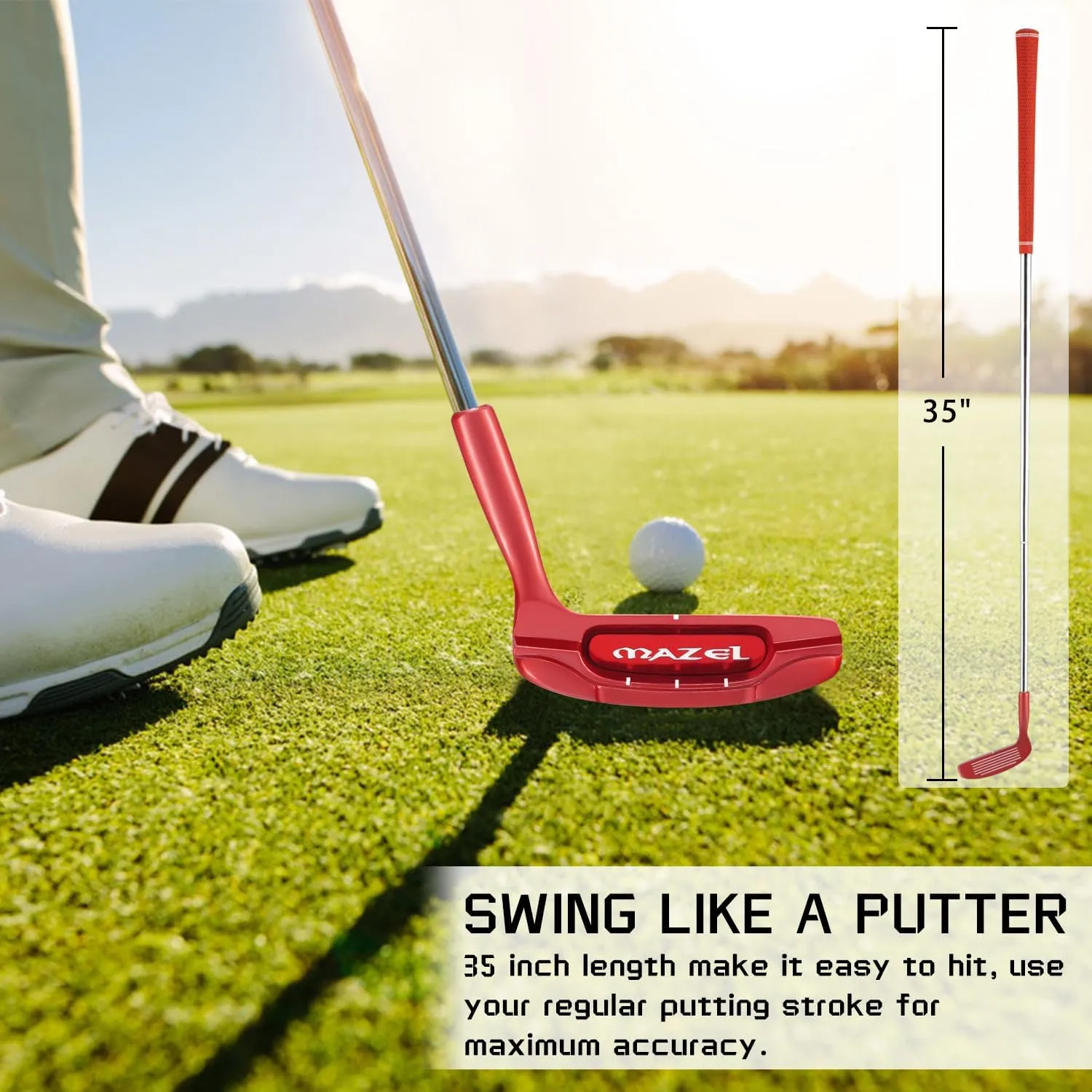 MAZEL Chipper Club Pitching Wedge for Men & Women,36/45 Degree - Save Stroke from Short Game,Right Hand