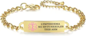 Medical Alert Bracelets for Women Adjustable Personalized Free Engrave Medical ID Bracelets 6.5-8 Inch