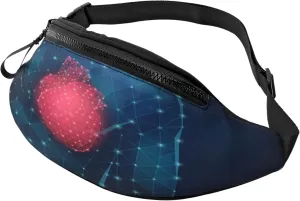 Medicine Science Heart Fanny Pack, Crossbody Waist Packs for Women Men Waist Bags with Adjustable Strap for Travel Running Hiking Sport