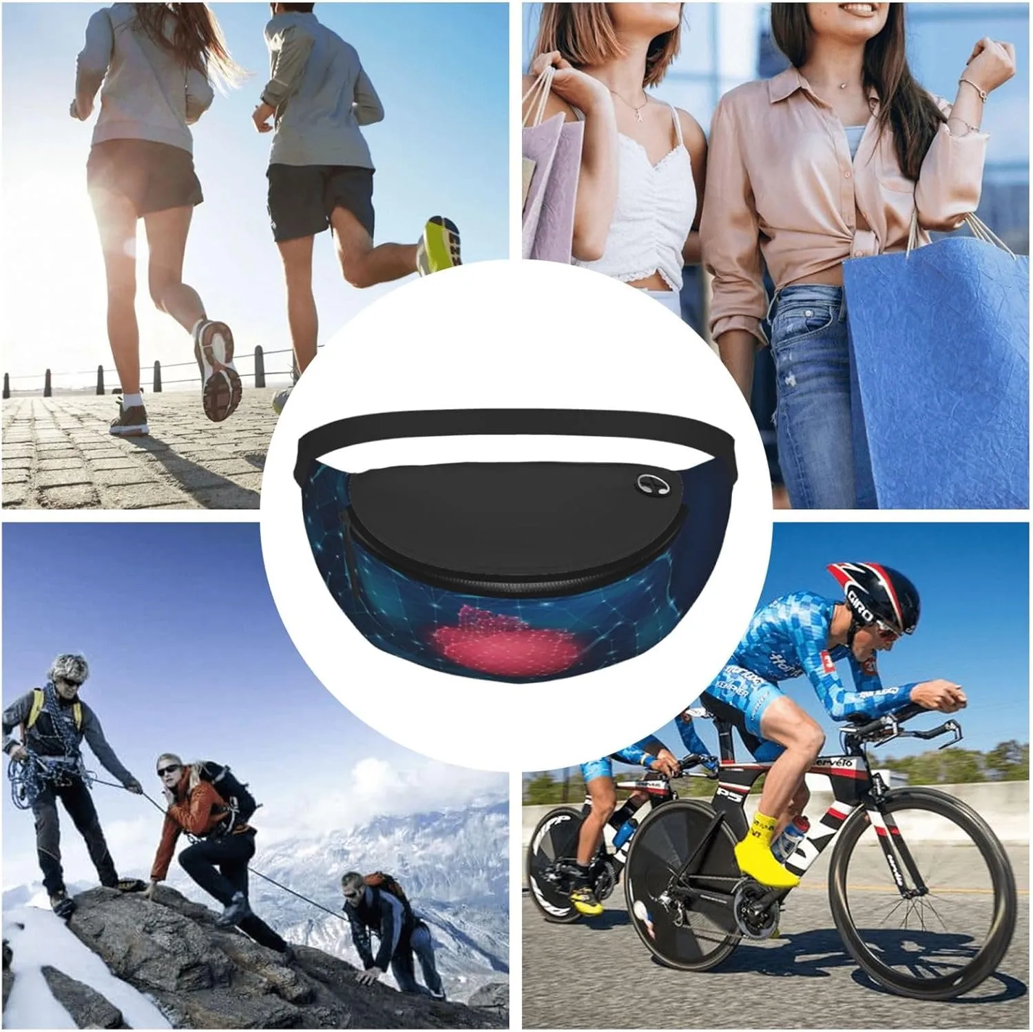 Medicine Science Heart Fanny Pack, Crossbody Waist Packs for Women Men Waist Bags with Adjustable Strap for Travel Running Hiking Sport