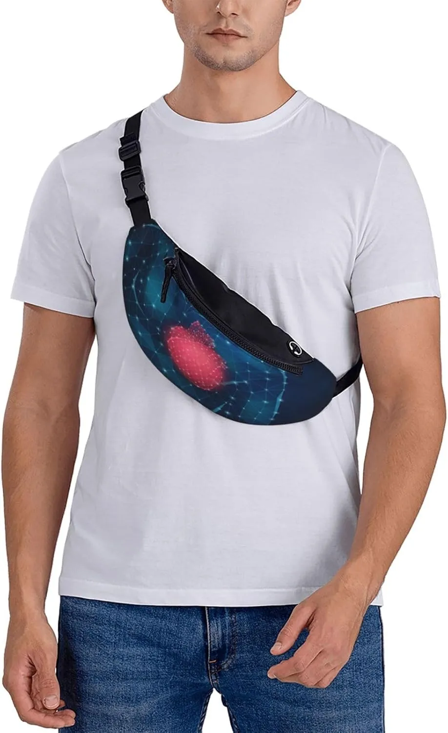 Medicine Science Heart Fanny Pack, Crossbody Waist Packs for Women Men Waist Bags with Adjustable Strap for Travel Running Hiking Sport