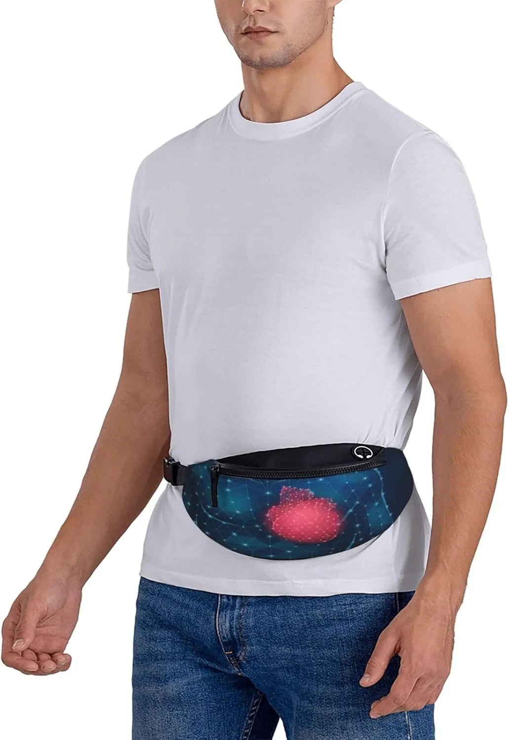 Medicine Science Heart Fanny Pack, Crossbody Waist Packs for Women Men Waist Bags with Adjustable Strap for Travel Running Hiking Sport