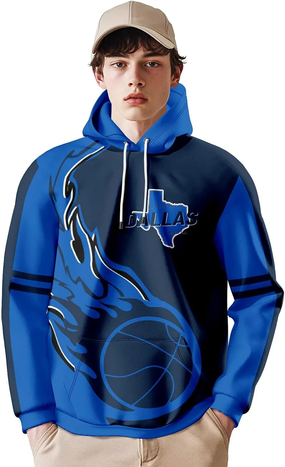 Men's 3D Printed Basketball Hoodies Soft Lightweight Pullover Hooded Sweatshirt Basketball Fans Apparel Team Color Gift
