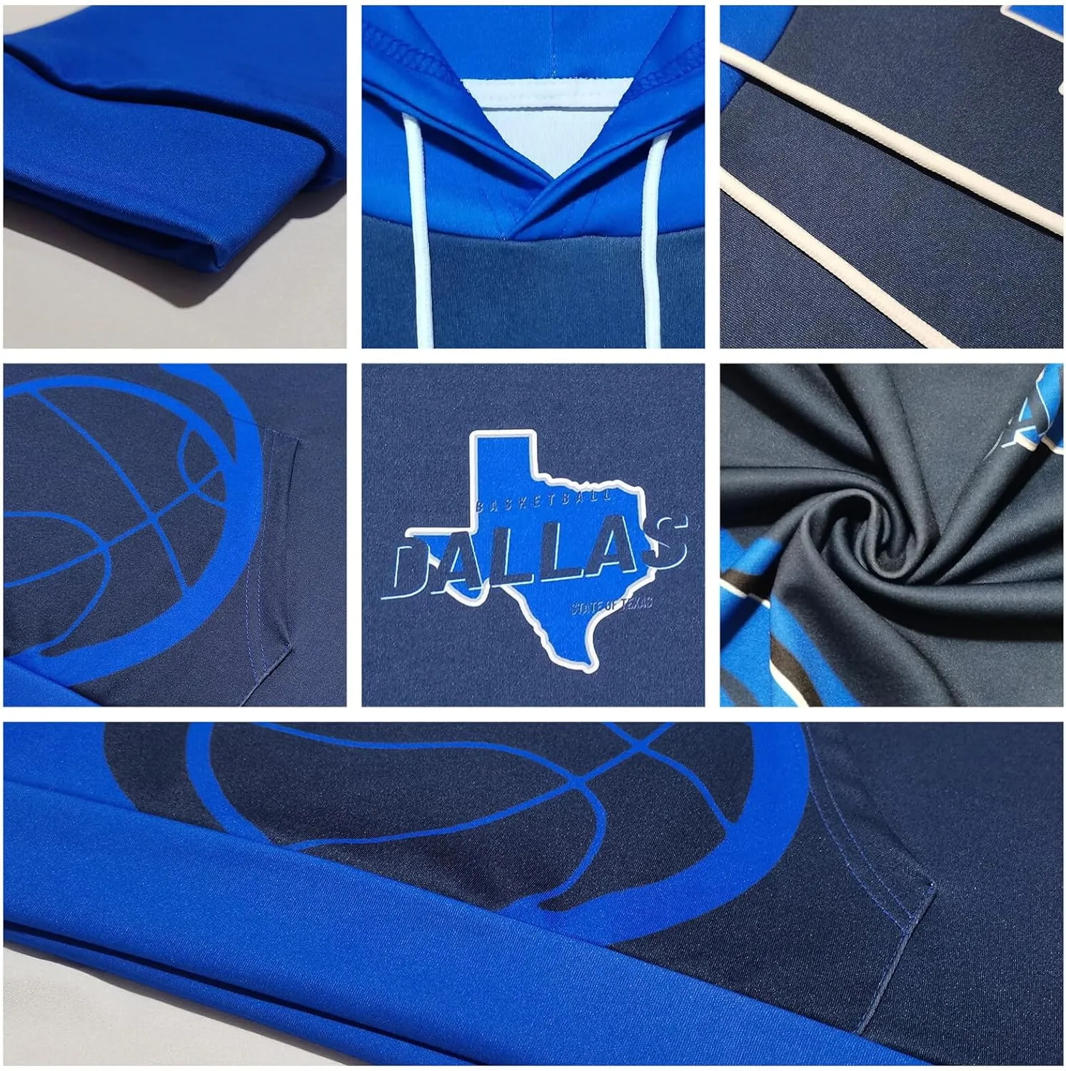 Men's 3D Printed Basketball Hoodies Soft Lightweight Pullover Hooded Sweatshirt Basketball Fans Apparel Team Color Gift