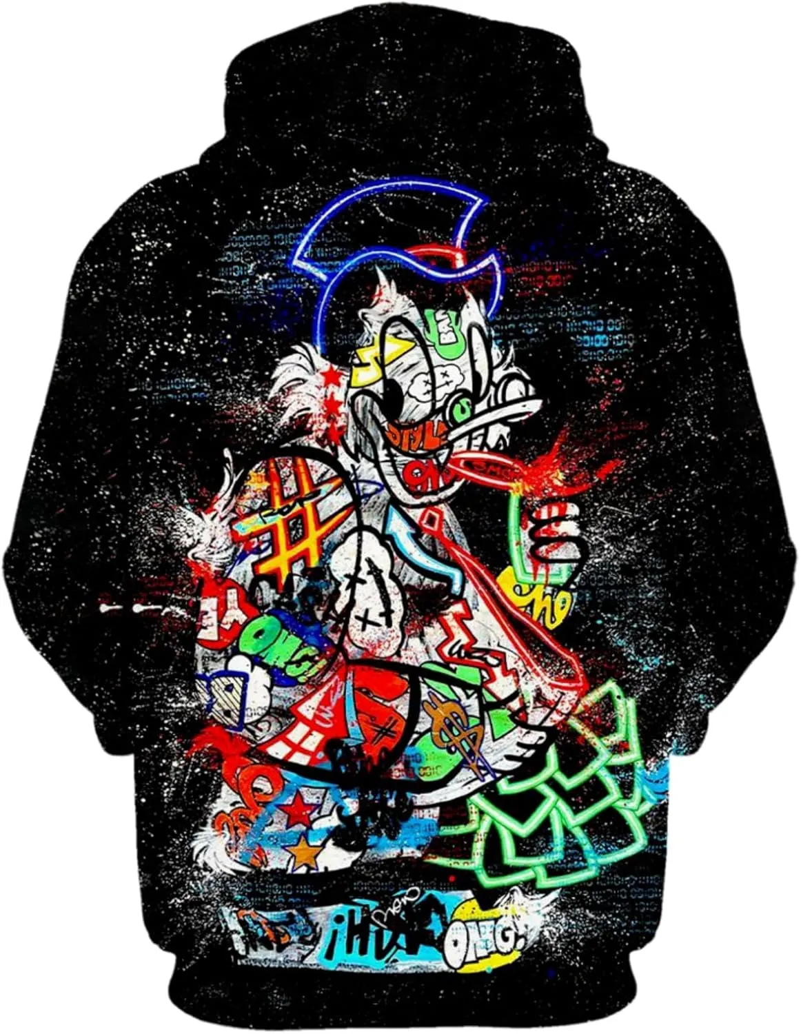 Men's 3d Printed Novelty Hoodie Hip Hop Hoodies Street Graffiti Sweatshirt Casual Pockets Pullover