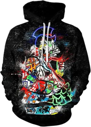 Men's 3d Printed Novelty Hoodie Hip Hop Hoodies Street Graffiti Sweatshirt Casual Pockets Pullover