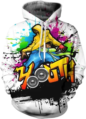 Men's 3d Printed Novelty Hoodie Hip Hop Hoodies Street Graffiti Sweatshirt Casual Pockets Pullover