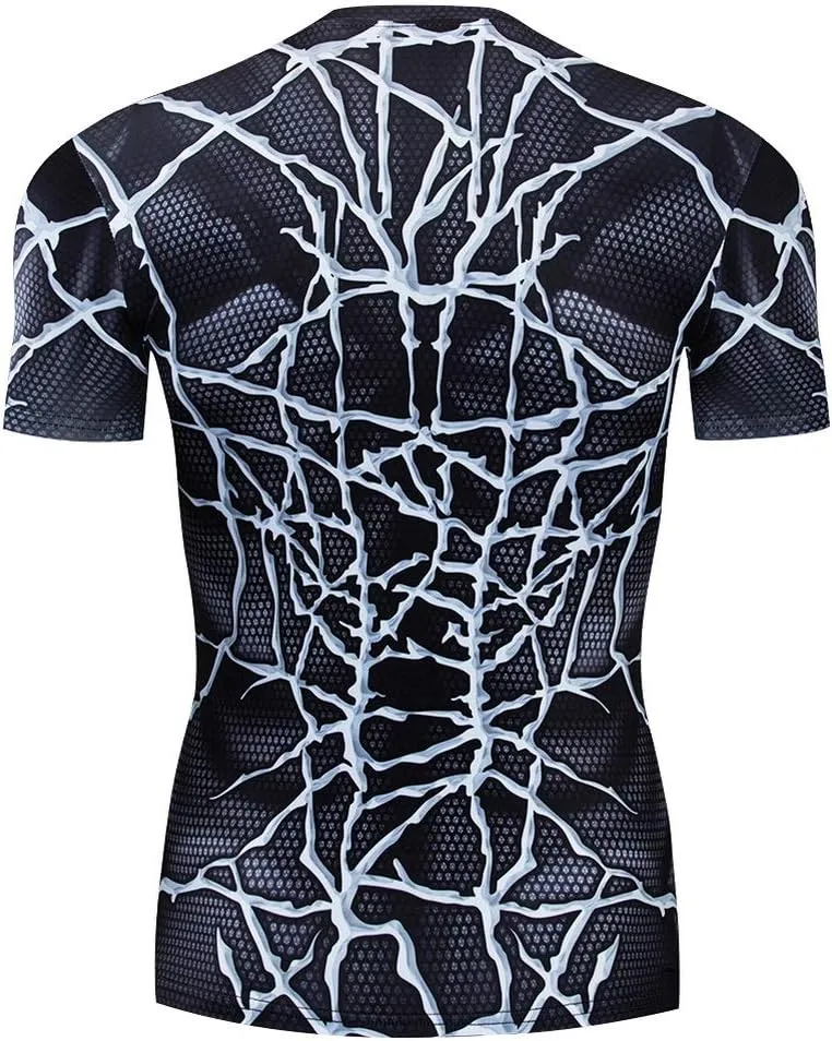 Men's Compression 3D Printed Shirts for Men with Designs Short Sleeve Workout Superhero Tee