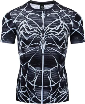 Men's Compression 3D Printed Shirts for Men with Designs Short Sleeve Workout Superhero Tee