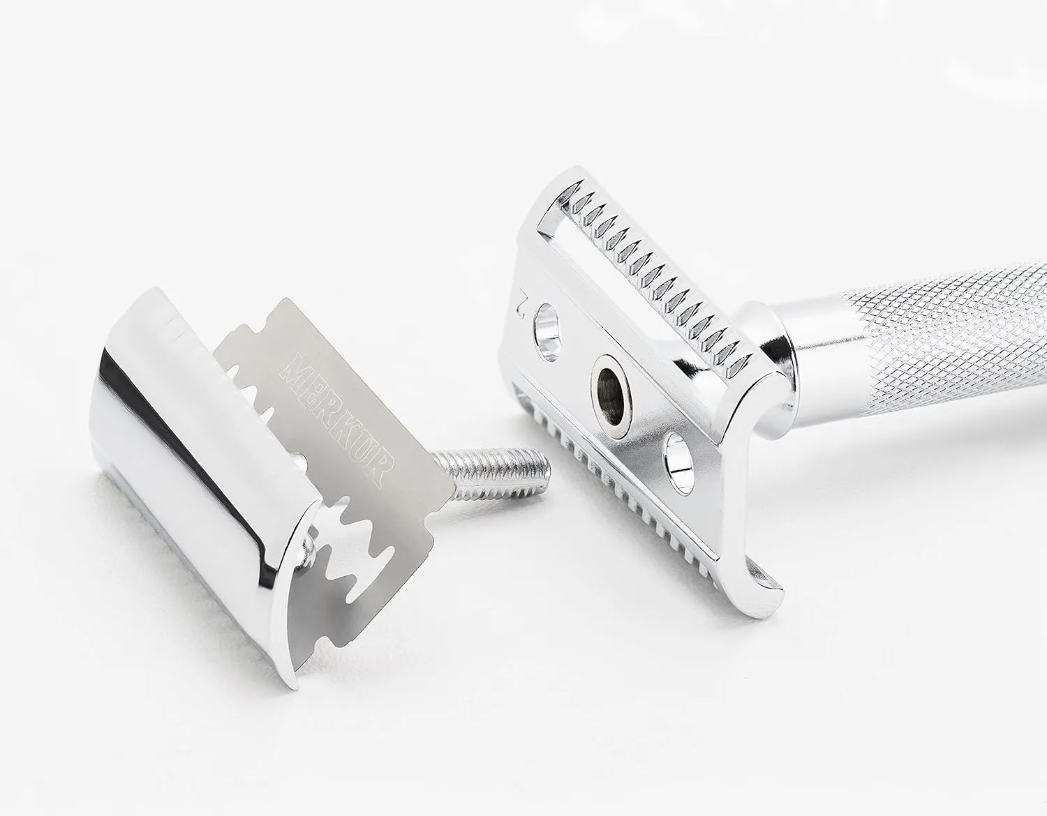 MERKUR 37C Double Edge Safety Razor | Slant Bar Design - Standard Handle | Made in Germany | Plastic-Free | Two Piece Design