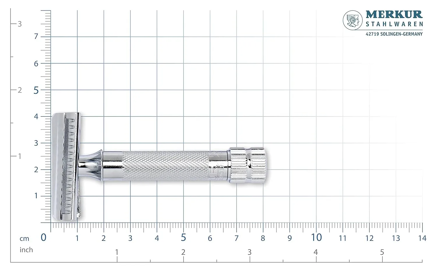 MERKUR 37C Double Edge Safety Razor | Slant Bar Design - Standard Handle | Made in Germany | Plastic-Free | Two Piece Design