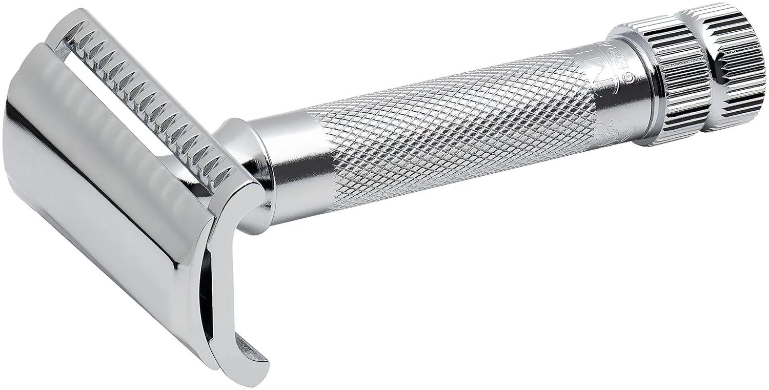 MERKUR 37C Double Edge Safety Razor | Slant Bar Design - Standard Handle | Made in Germany | Plastic-Free | Two Piece Design