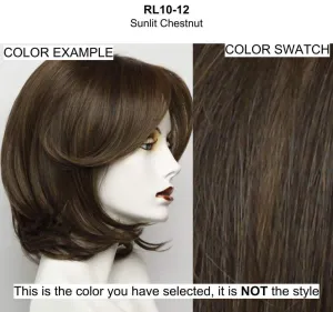 Mesmerized Wig Color RL10/12 SUNLIT CHESTNUT - 15.5" Sheer Indulgence Long Classic Heat Friendly Synthetic Lace Front Monofilament Top Bundle MaxWigs Hairloss Booklet