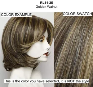 Mesmerized Wig Color RL11/25 GOLDEN WALNUT - 15.5" Sheer Indulgence Long Classic Heat Friendly Synthetic Lace Front Monofilament Top Bundle MaxWigs Hairloss Booklet