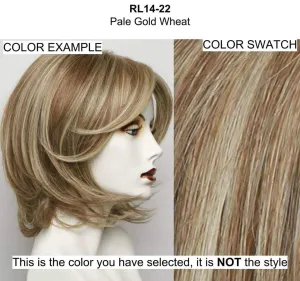 Mesmerized Wig Color RL14/22 PALE GOLDEN WHEAT - 15.5" Sheer Indulgence Long Classic Heat Friendly Synthetic Lace Front Monofilament Top Bundle MaxWigs Hairloss Booklet