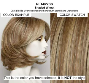 Mesmerized Wig Color SS14/22 SHADED WHEAT - 15.5" Sheer Indulgence Long Classic Heat Friendly Synthetic Lace Front Monofilament Top Bundle MaxWigs Hairloss Booklet