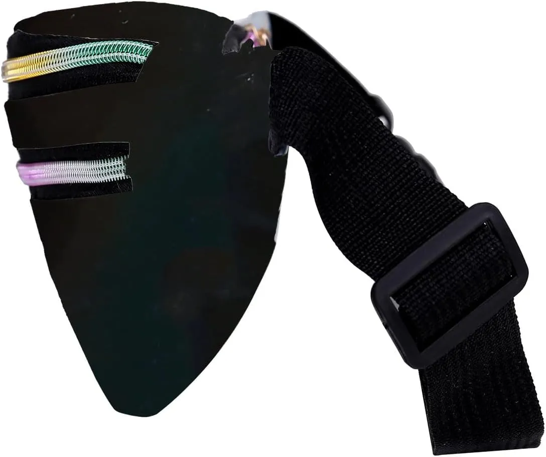 Metallic Color Holographic Fanny Pack Shiny Waist Packs Waterproof Belt Bag with Adjustable Belt for Women Men (Black)