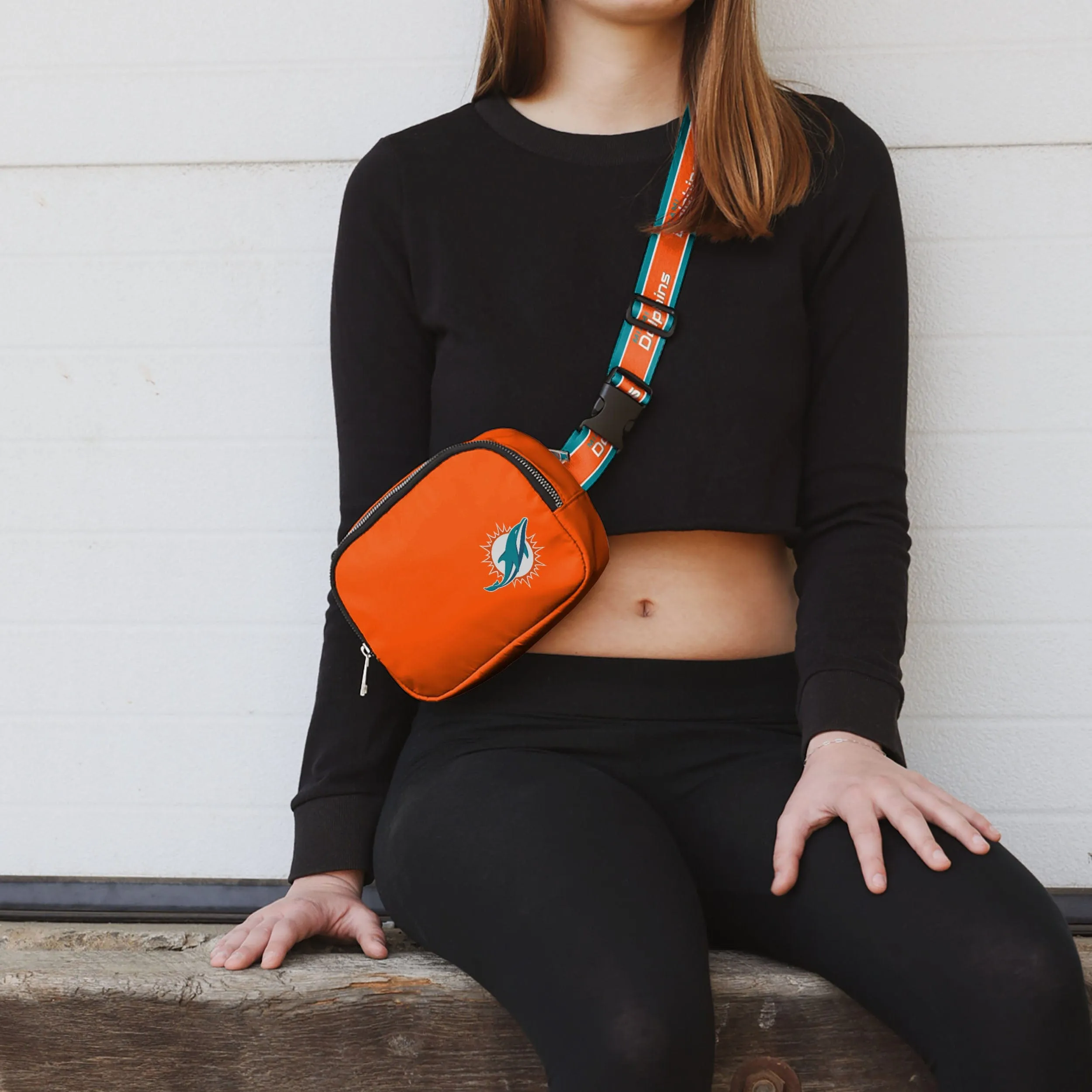 Miami Dolphins Team Wordmark Crossbody Belt Bag