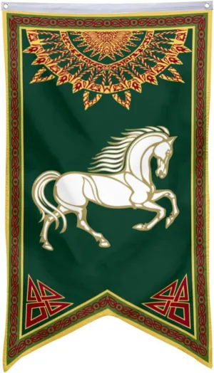 Middle Earth Rohan Flag Swallowtail Pennant banner 30x50inch Man Cave (V)