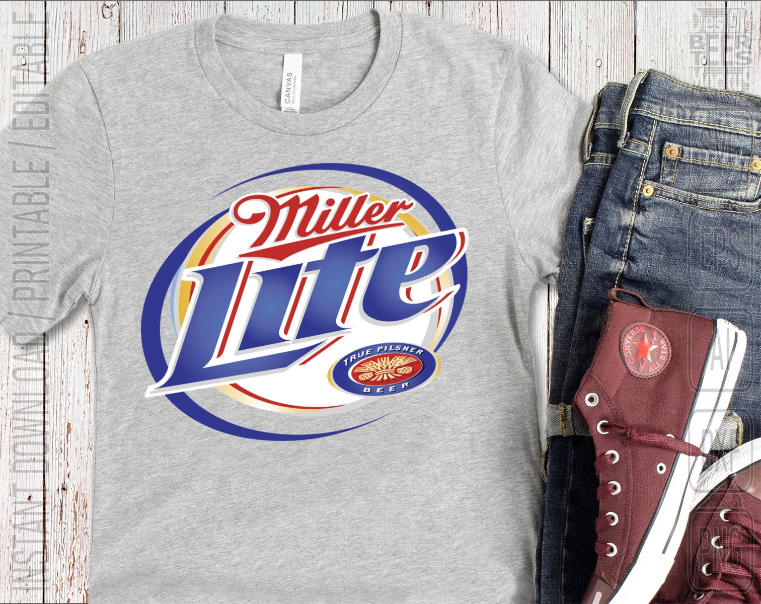 Miller Lite Beer Logo Inspired Unofficial Custom Design SVG PNG EPS AI Digital Cut Files Editable Printable