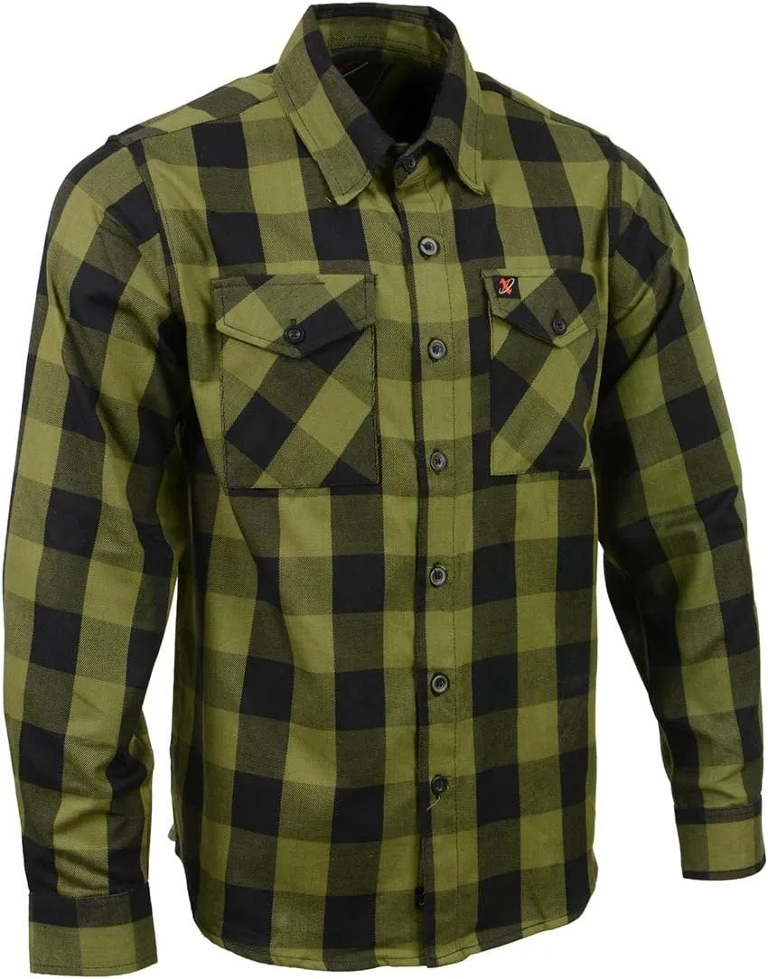 Milwaukee Leather Men’s Casual Cotton Flannel Plaid Long Sleeve Button Down Cotton Shirts