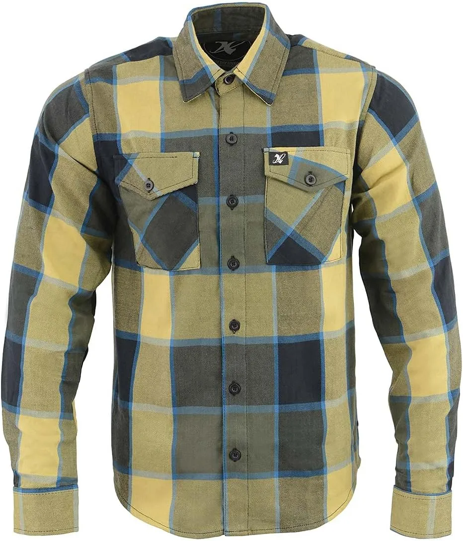 Milwaukee Leather Men’s Casual Cotton Flannel Plaid Long Sleeve Button Down Cotton Shirts
