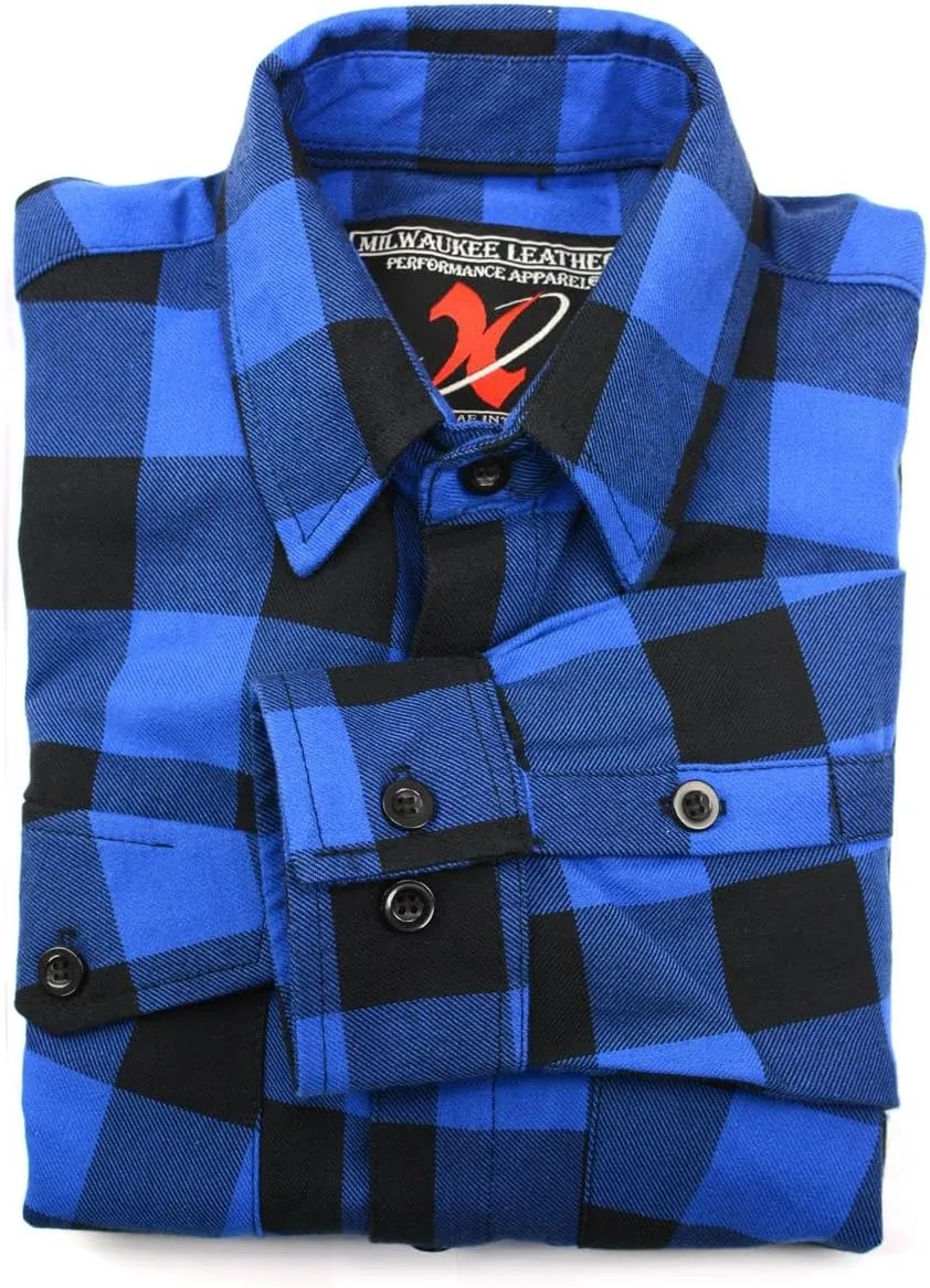 Milwaukee Leather Men’s Casual Cotton Flannel Plaid Long Sleeve Button Down Cotton Shirts