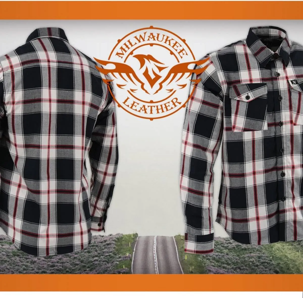 Milwaukee Leather Men’s Casual Cotton Flannel Plaid Long Sleeve Button Down Cotton Shirts