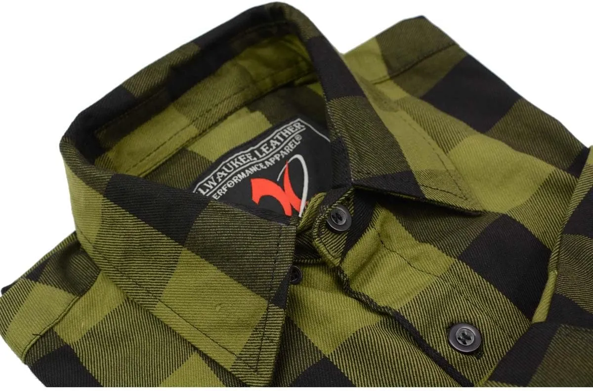 Milwaukee Leather Men’s Casual Cotton Flannel Plaid Long Sleeve Button Down Cotton Shirts