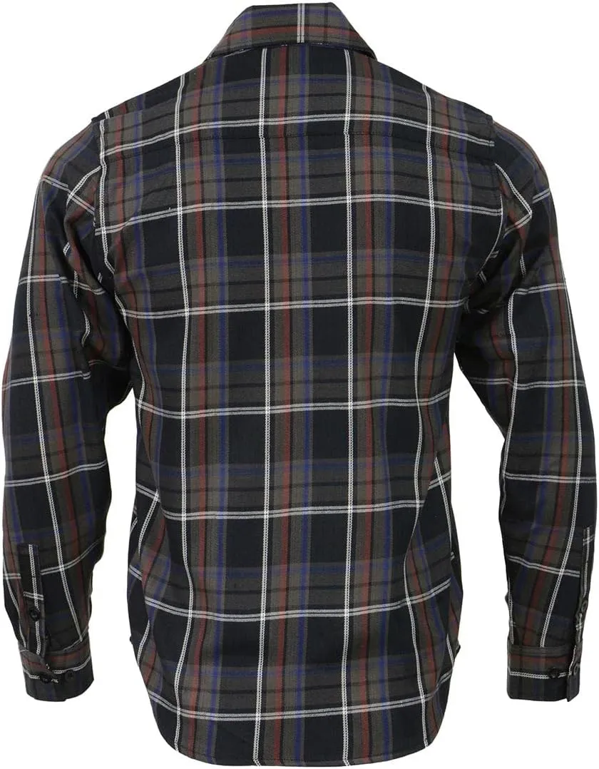 Milwaukee Leather Men’s Casual Cotton Flannel Plaid Long Sleeve Button Down Cotton Shirts
