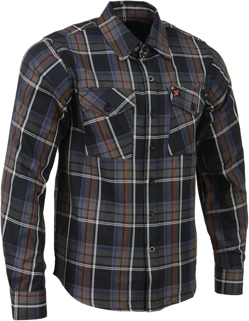 Milwaukee Leather Men’s Casual Cotton Flannel Plaid Long Sleeve Button Down Cotton Shirts