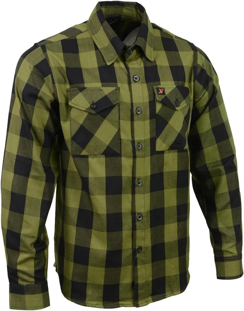 Milwaukee Leather Men’s Casual Cotton Flannel Plaid Long Sleeve Button Down Cotton Shirts