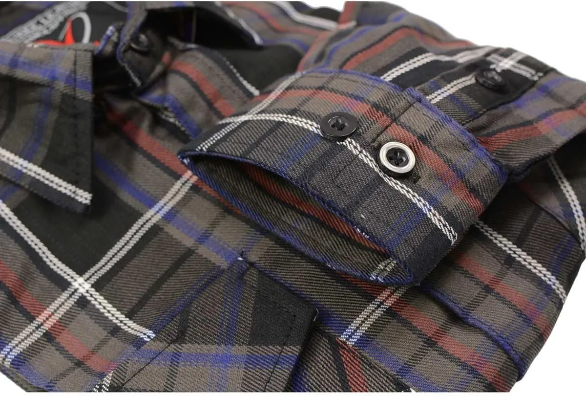 Milwaukee Leather Men’s Casual Cotton Flannel Plaid Long Sleeve Button Down Cotton Shirts