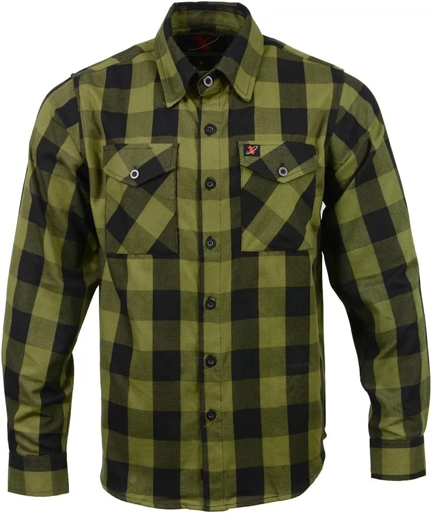 Milwaukee Leather Men’s Casual Cotton Flannel Plaid Long Sleeve Button Down Cotton Shirts
