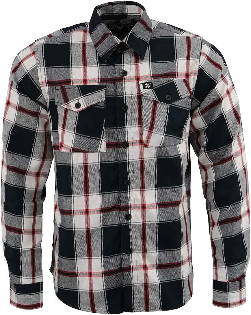 Milwaukee Leather Men’s Casual Cotton Flannel Plaid Long Sleeve Button Down Cotton Shirts