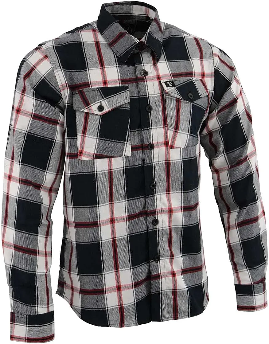 Milwaukee Leather Men’s Casual Cotton Flannel Plaid Long Sleeve Button Down Cotton Shirts