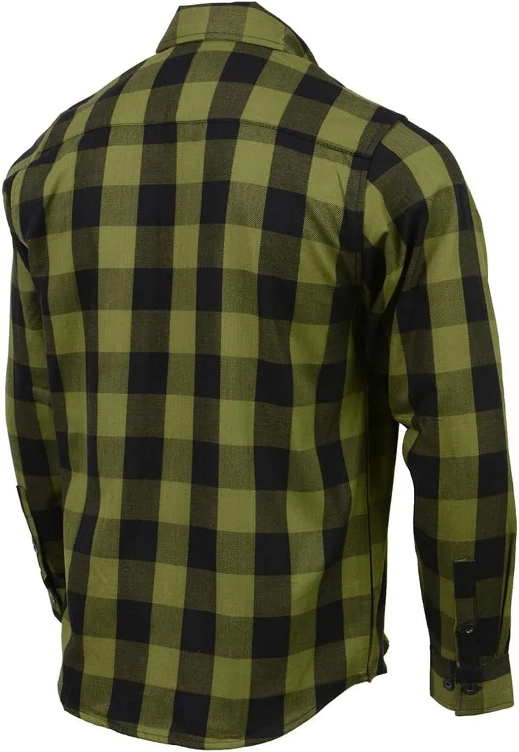 Milwaukee Leather Men’s Casual Cotton Flannel Plaid Long Sleeve Button Down Cotton Shirts