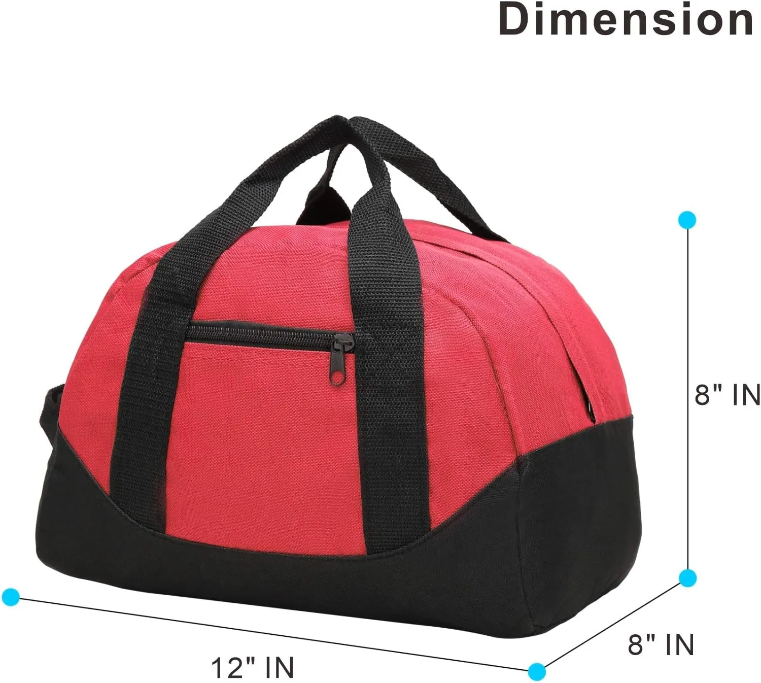 Mini Duffle Bag, 12” Small Sport Travel Carry On Weekender Gym Bag For men and Women