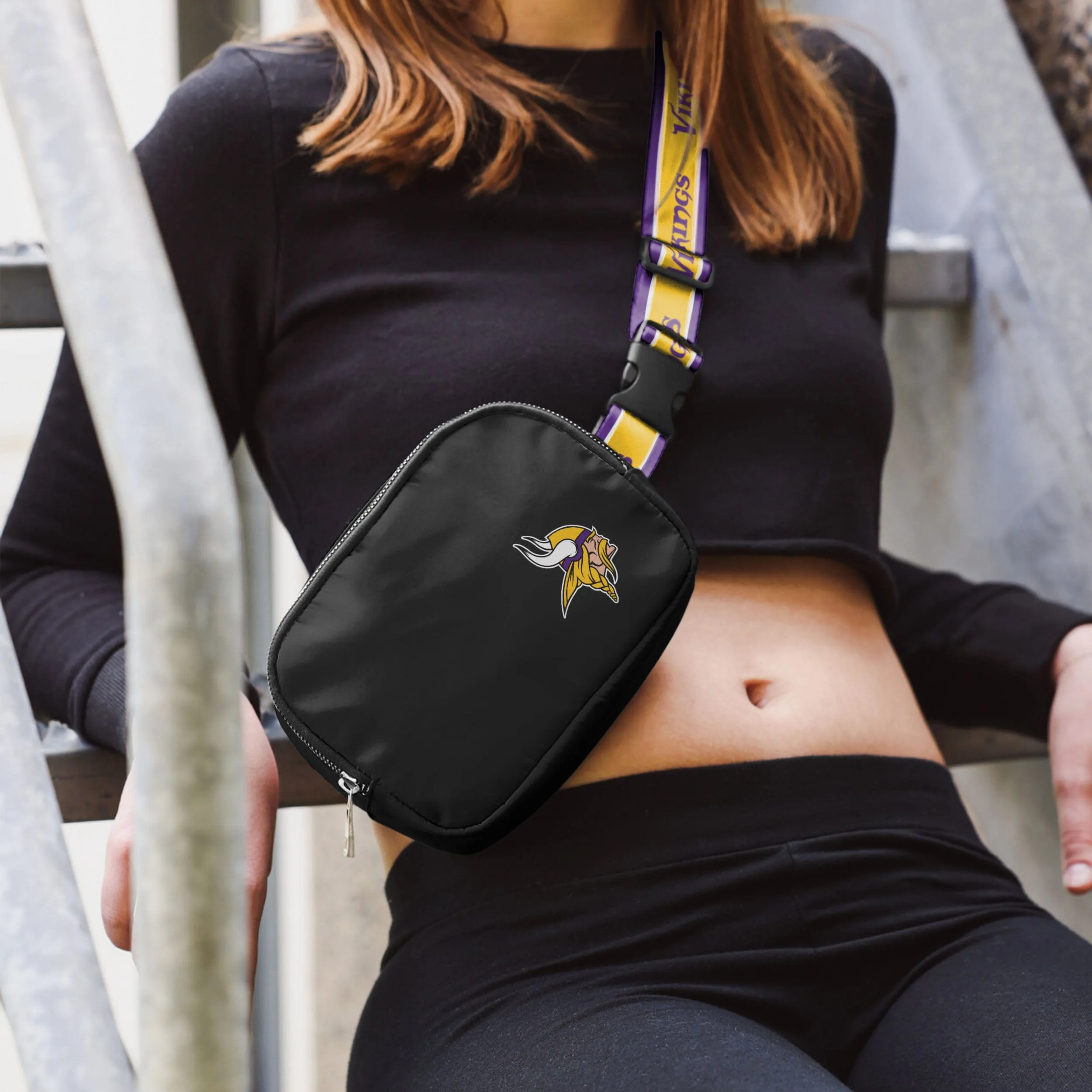 Minnesota Vikings Team Wordmark Crossbody Belt Bag