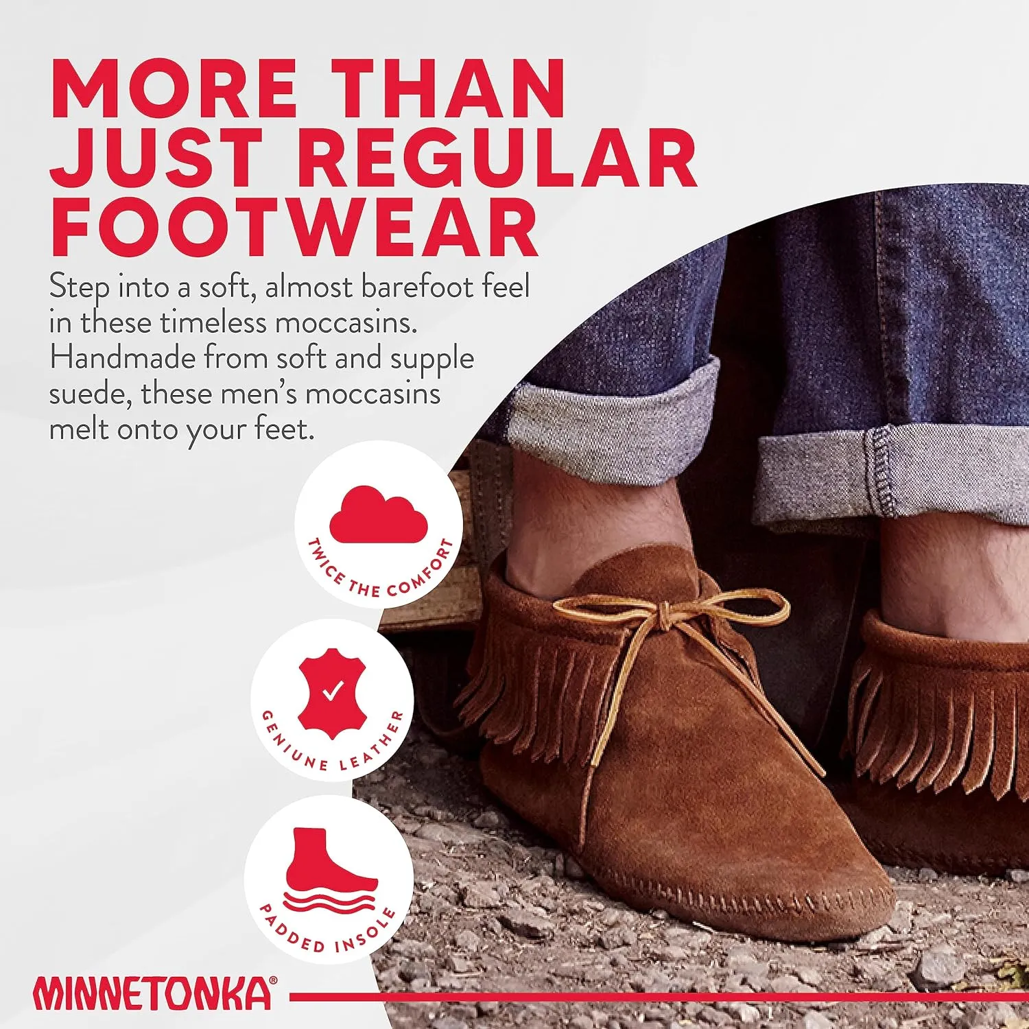Minnetonka Men's Classic Fringe Moccasin Boot