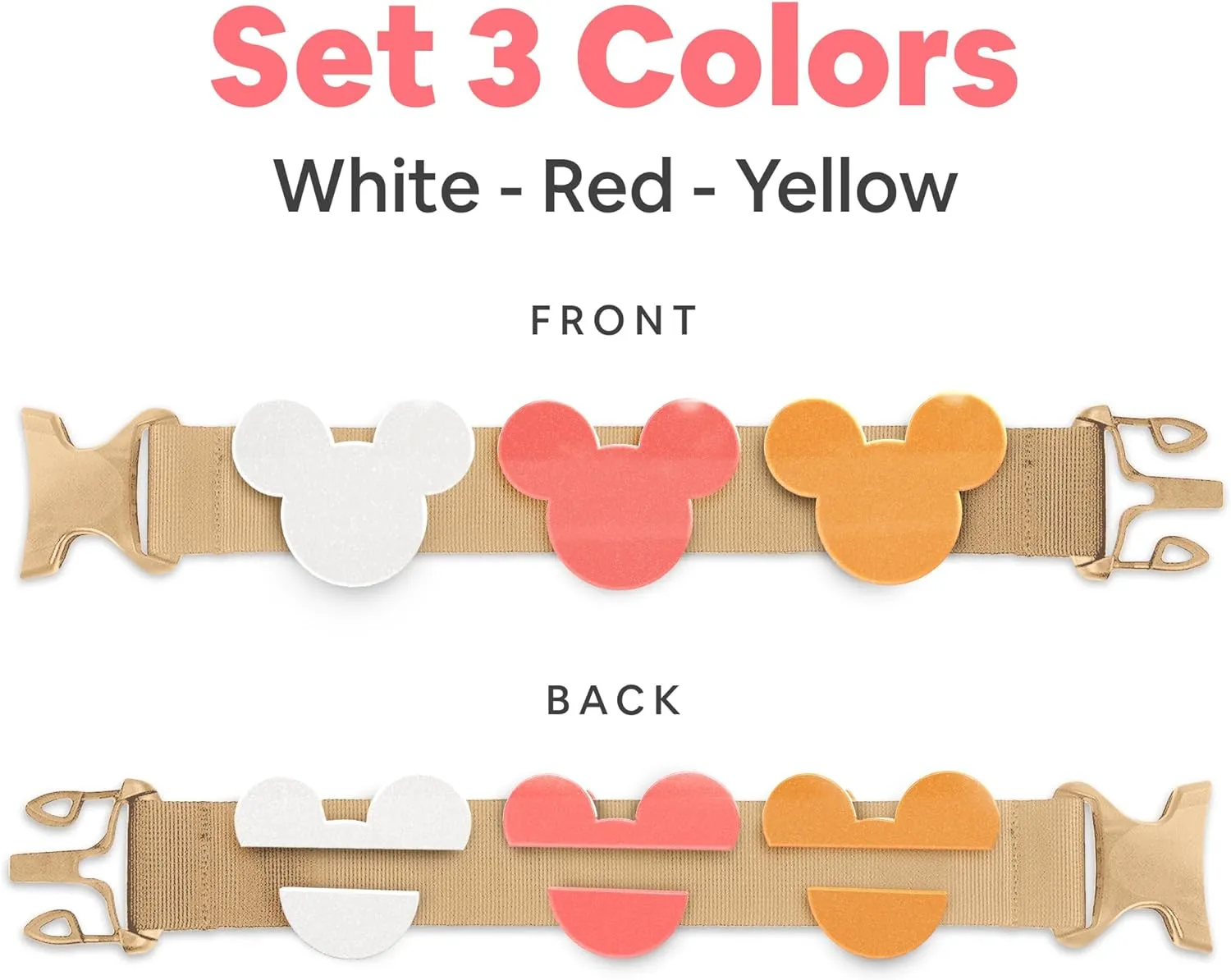 Minnie Mouse Ears for Women - Adult Mickey Ears with 3 Bag Clips (1.5x2x0.4in) - Mickey Fanny Pack