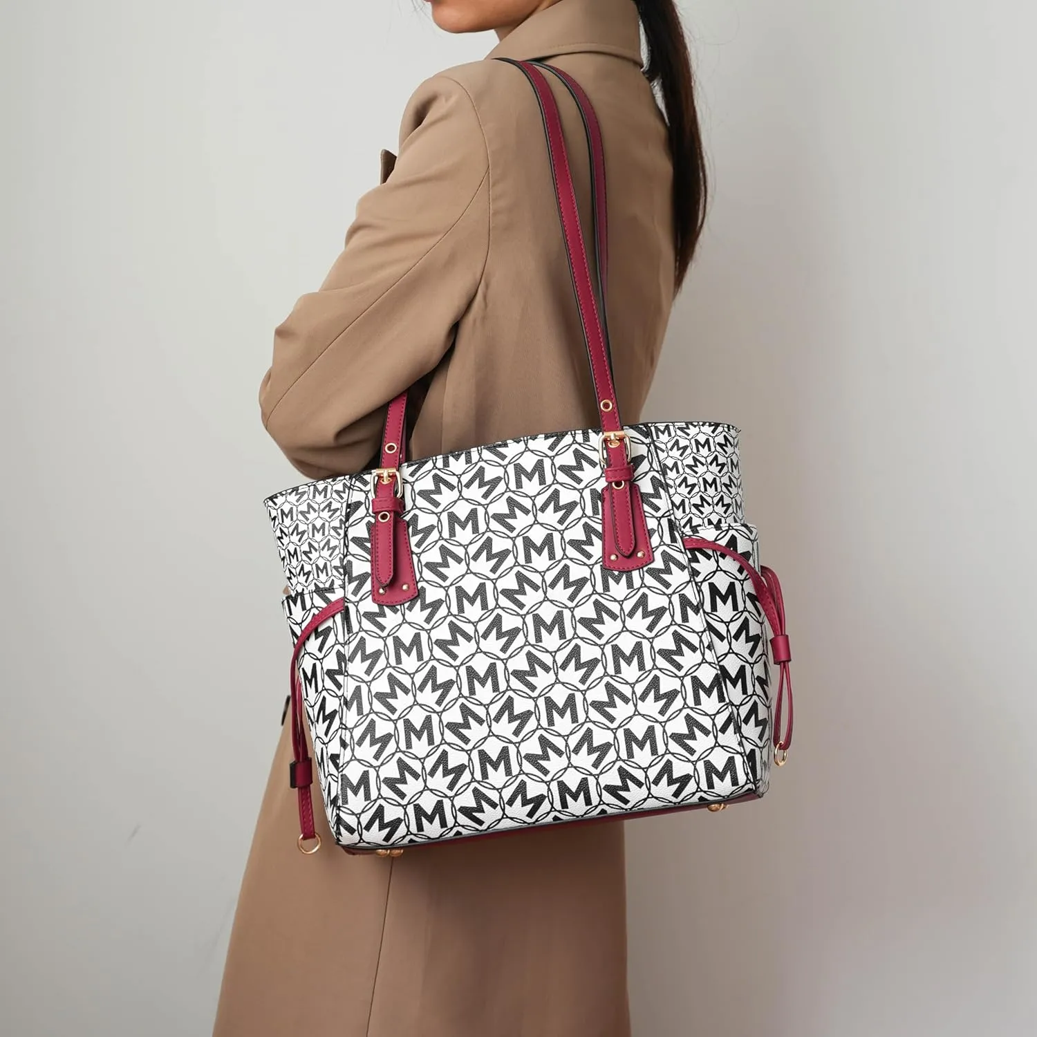 MKF Collection Women's Tote Bag & Wallet, Monogram Vegan Leather 2Pcs Handbag Purse Set by Mia K